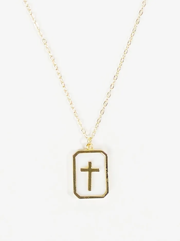 18k Cross Charm Tag Necklace 18kgold Women Altar039d State Jewelry