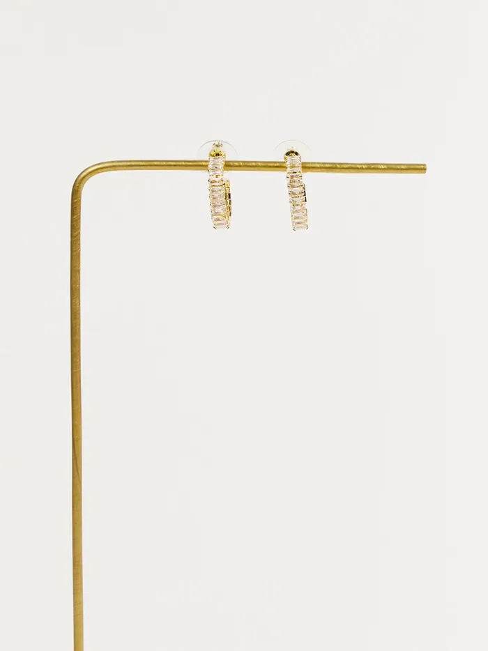 18k Gold Baguette Oval Hoop Earrings Gold Women Altar039d State Jewelry