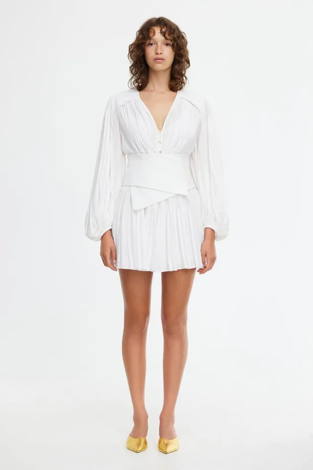 Acler Dresses Women Rhodes Mini Dress Ivory