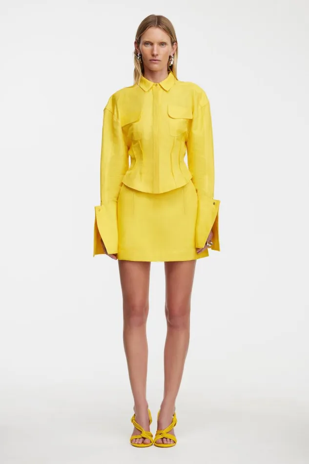 Acler Skirts Women Gardie Mini Skirt Citrine Yellow