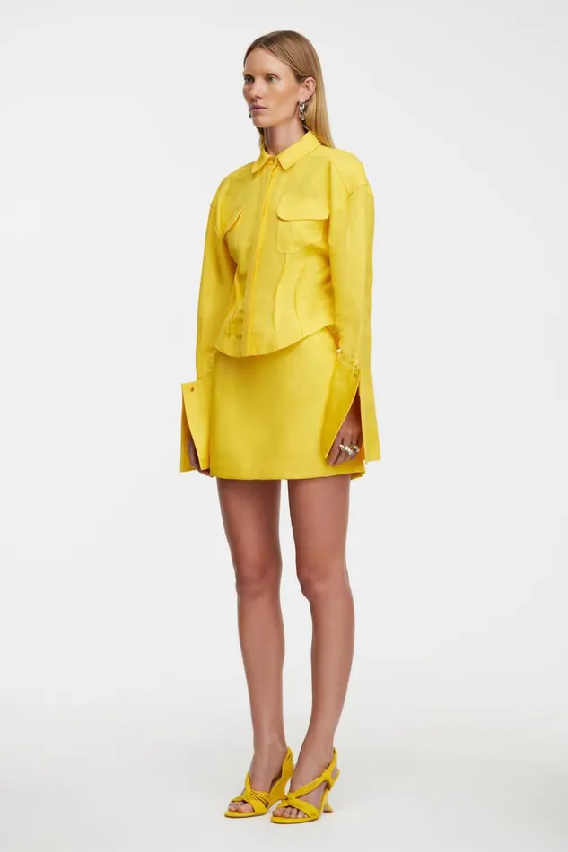 Acler Skirts Women Gardie Mini Skirt Citrine Yellow