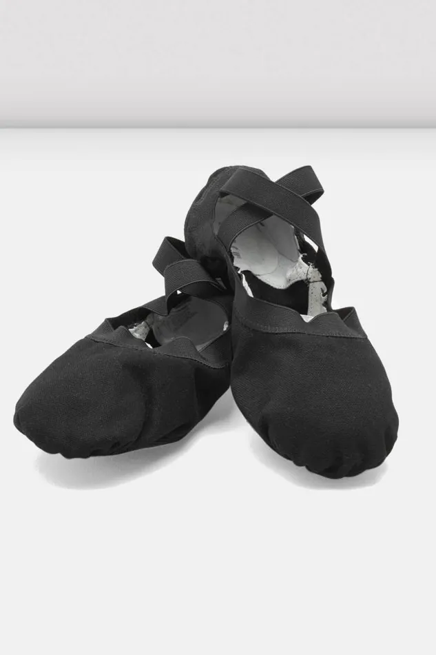 Adults Ballet Bloch Pro Elastic Canvas Ballet Shoes Black