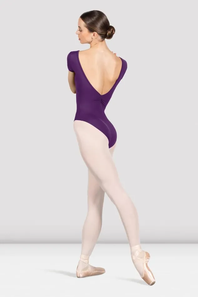 Adults Basics Bloch Penny Cap Sleeve Leotard Aubergine