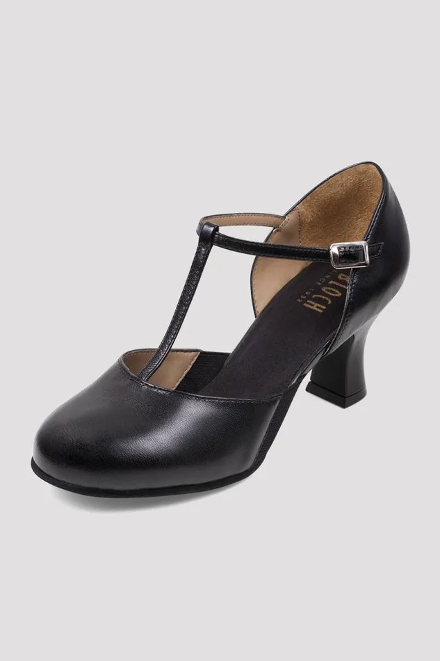 Adults Character Bloch Split Flex Leather Character Shoes Black