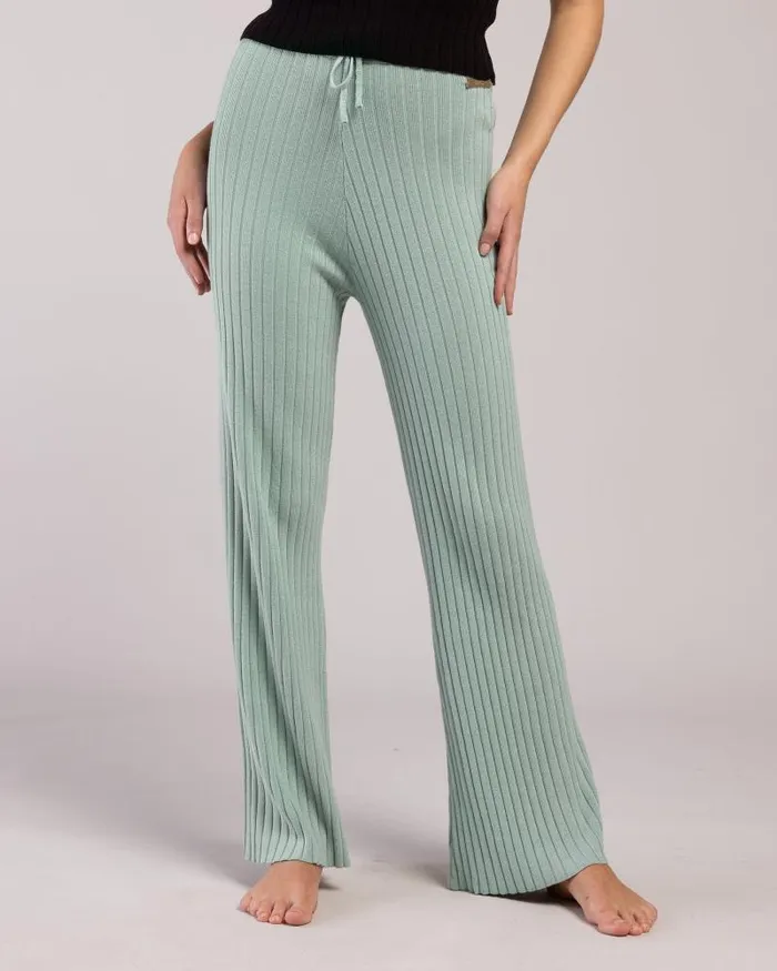 Adults Joggers Bloch Rib Lounge Wide Leg Pant Green