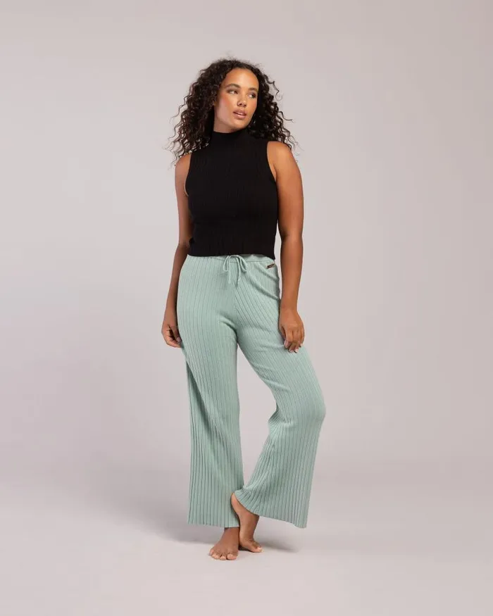 Adults Joggers Bloch Rib Lounge Wide Leg Pant Green
