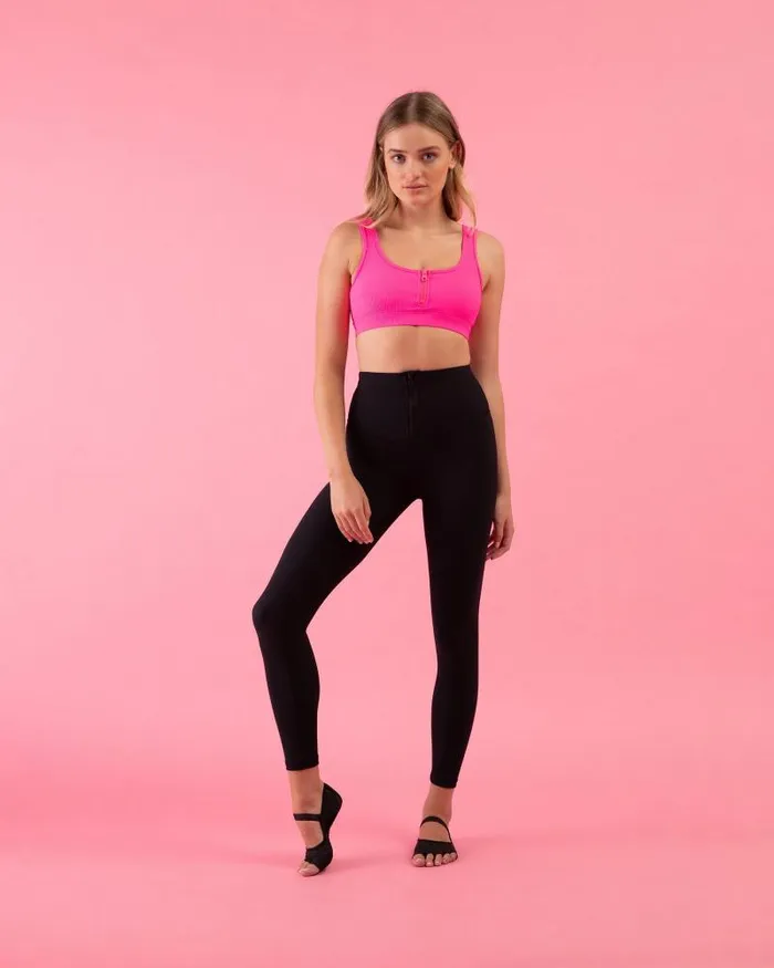 Adults Leggings Bloch Bloch Play Zip 78 Legging Black