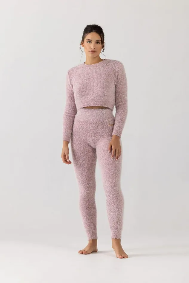 Adults Leggings Bloch Bloch Popcorn Stitch Legging Pink