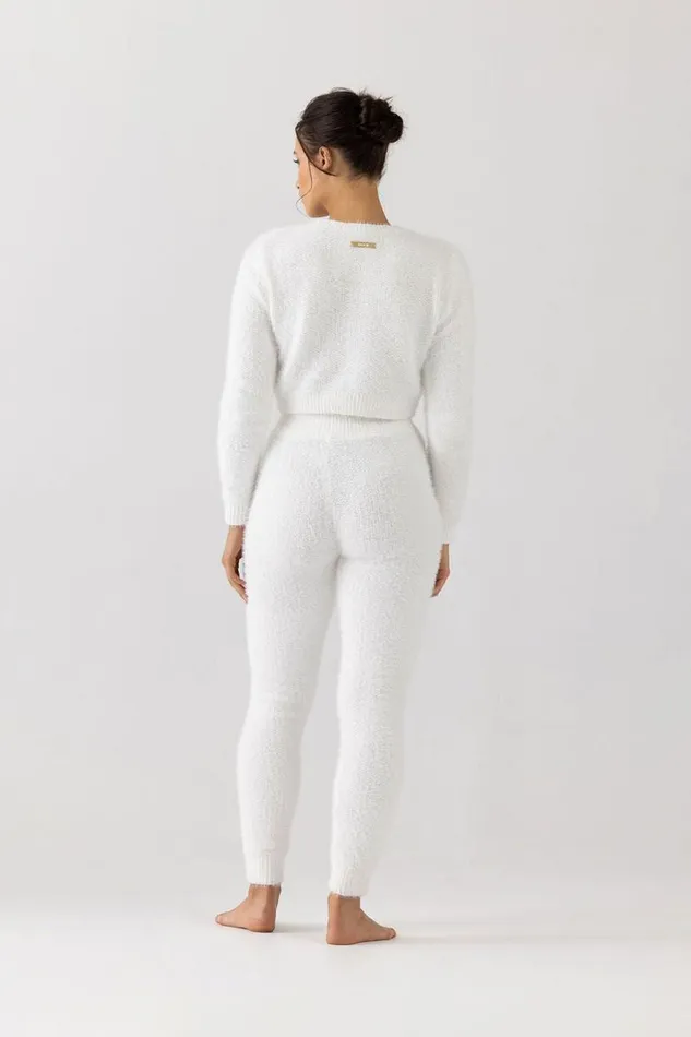Adults Leggings Bloch Bloch Popcorn Stitch Legging White