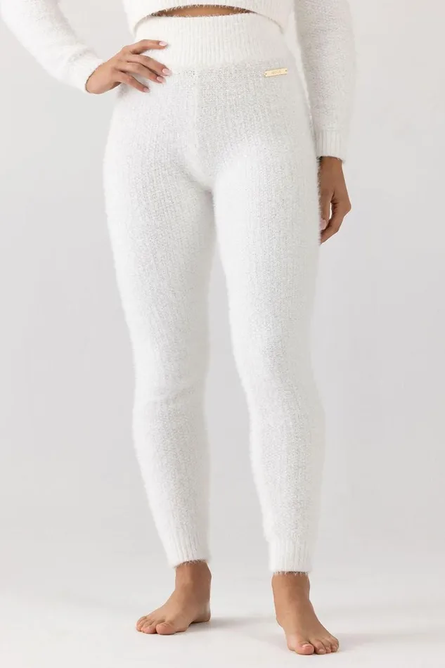 Adults Leggings Bloch Bloch Popcorn Stitch Legging White