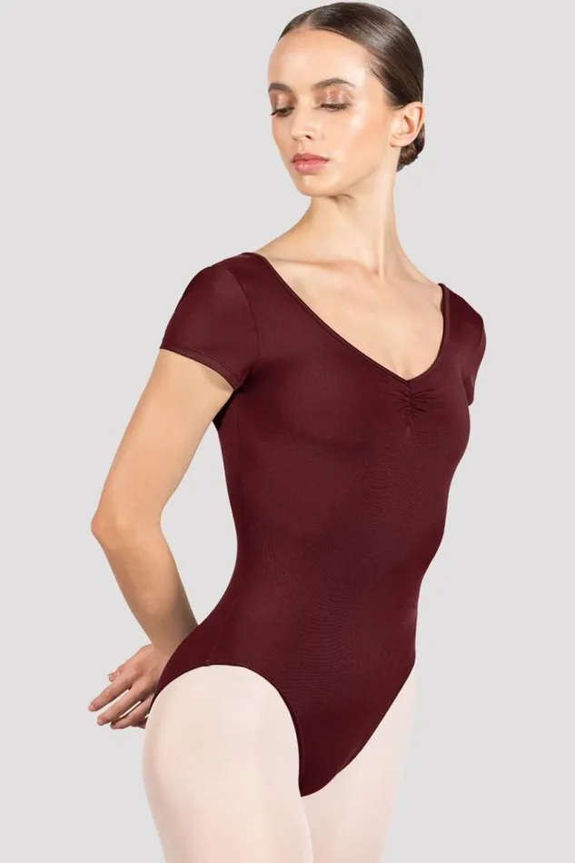 Adults Leotards Bloch Penny Cap Sleeve Leotard Burgundy
