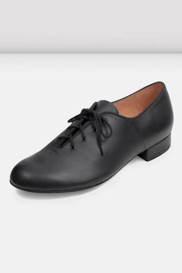 Adults Mens Bloch Jazz Oxford Character Shoes With Leather Sole Black