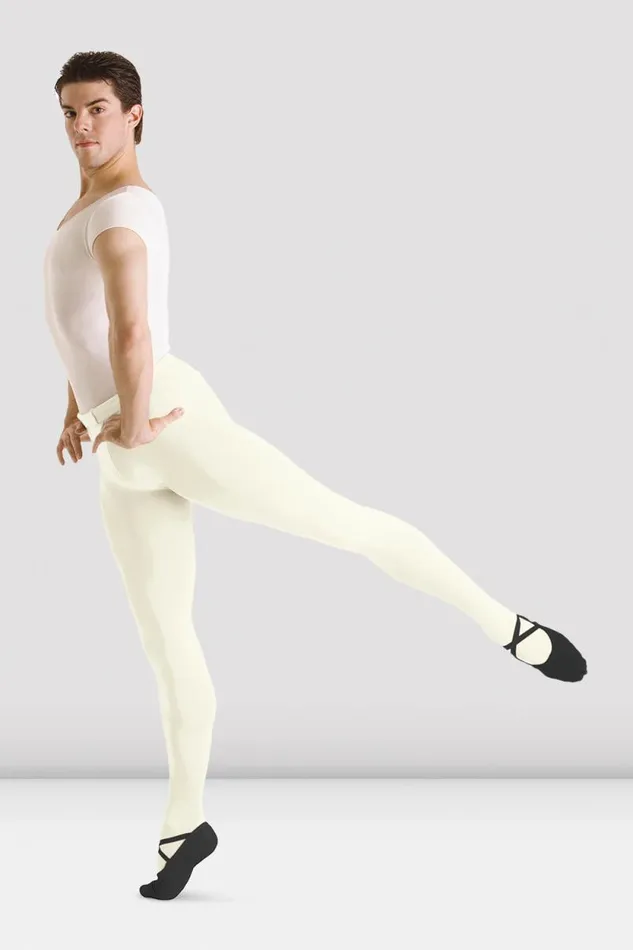 Adults Pants and Leggings Bloch MensBoys Footed Tights White