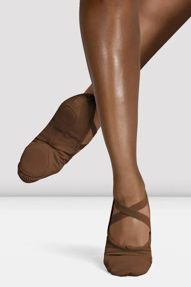 Adults Tonal Footwear Bloch Perfectus Canvas Ballet Shoes Brown