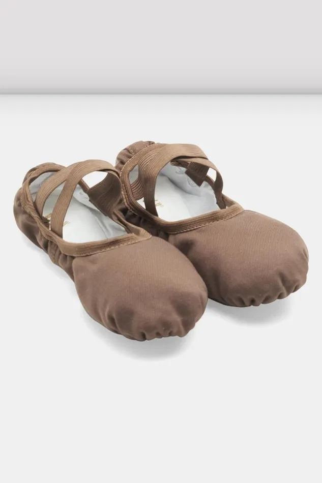 Adults Tonal Footwear Bloch Performa Stretch Canvas Ballet Shoes Coffee