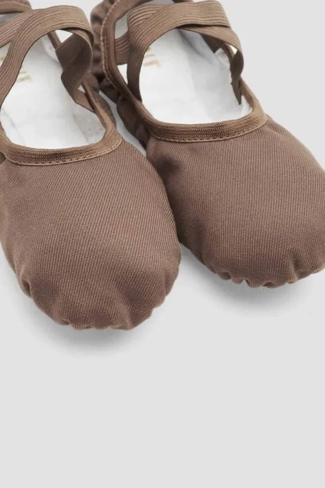 Adults Tonal Footwear Bloch Performa Stretch Canvas Ballet Shoes Coffee