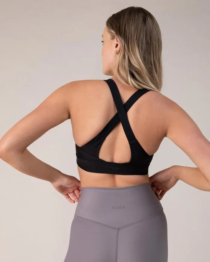 Adults Tops Bloch BLOCHsculpt Criss Cross High Compression Sports Bra 8211 Ebony BLOCH Adults Tops Bloch BLOCHsculpt Criss Cross High Compression Sports Bra 8211 Ebony BLOCH