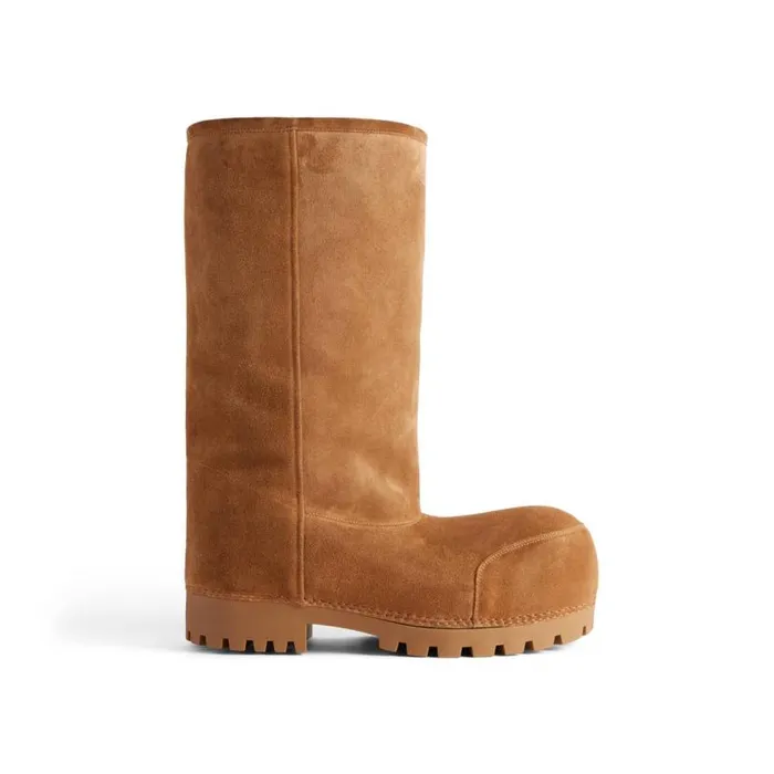 Alaska Fur High Boot In Brown Women Balenciaga Boots and Ankle Boots