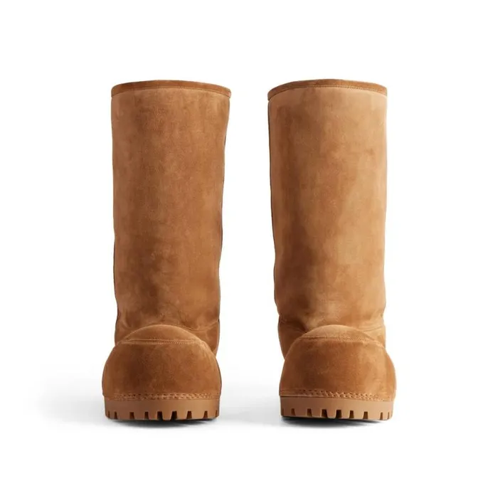 Alaska Fur High Boot In Brown Women Balenciaga Boots and Ankle Boots