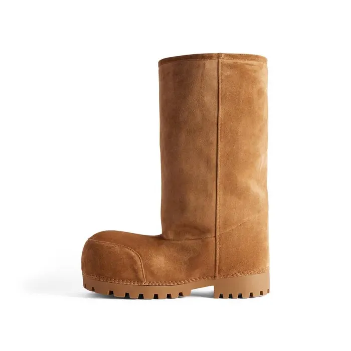 Alaska Fur High Boot In Brown Women Balenciaga Boots and Ankle Boots