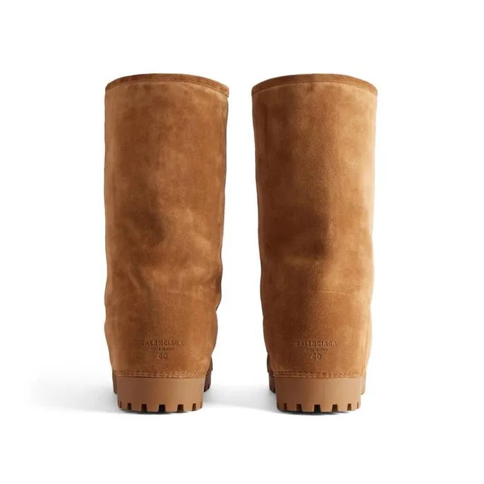 Alaska Fur High Boot In Brown Women Balenciaga Boots and Ankle Boots