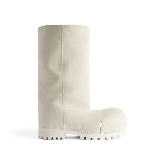 Alaska Fur High Boot In White Women Balenciaga Boots and Ankle Boots