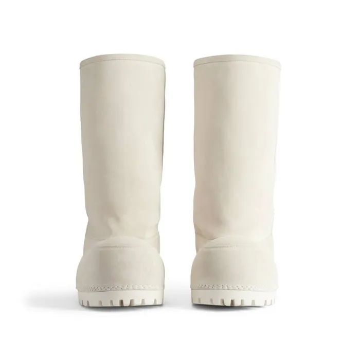 Alaska Fur High Boot In White Women Balenciaga Boots and Ankle Boots