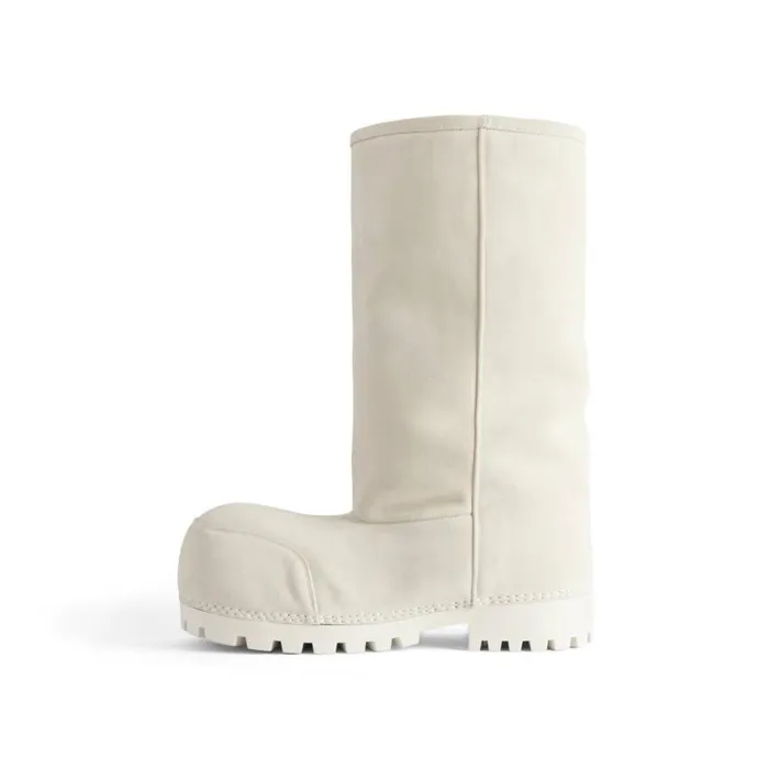 Alaska Fur High Boot In White Women Balenciaga Boots and Ankle Boots