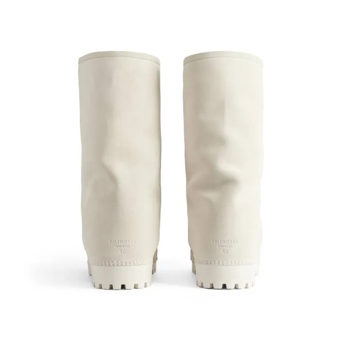 Alaska Fur High Boot In White Women Balenciaga Boots and Ankle Boots