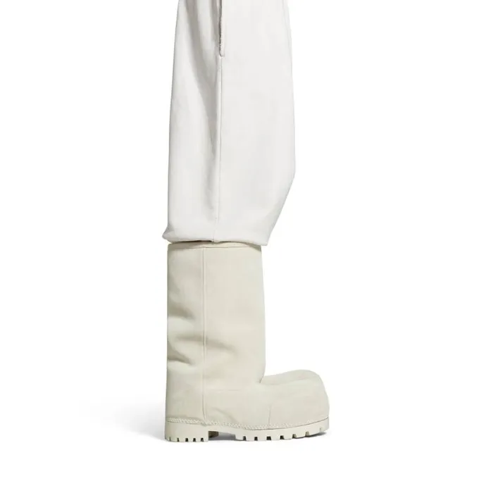 Alaska Fur High Boot In White Women Balenciaga Boots and Ankle Boots