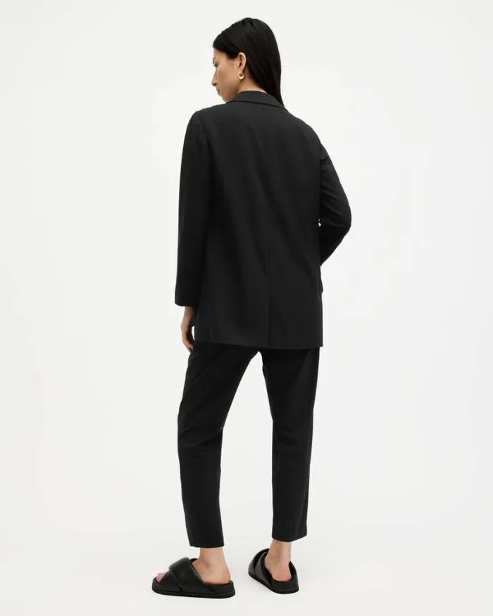 Aleida MidRise Tapered Jersey Pants Black Women AllSaints Pants and Leggings