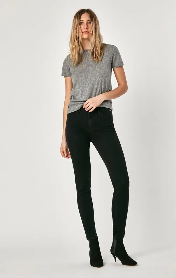 Alissa High Rise Super Skinny In Black Brushed Supersoft Women Mavi Jeans Denim