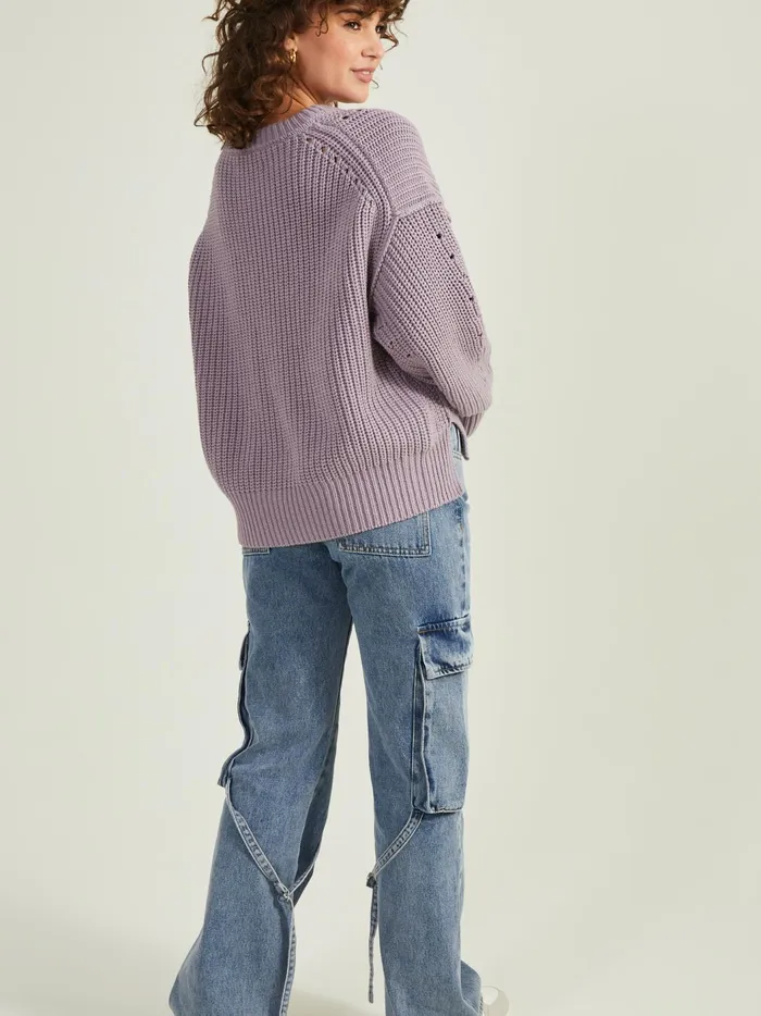 Amber Pointelle Chunky Sweater Nirvana Women Altar039d State Sweaters