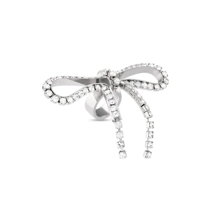 Archive Ribbon Ring In Silver Women Balenciaga Jewelry