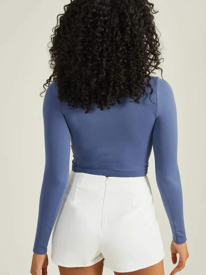Arya Seamless Scoop Neck Top Denimblue Women Altar039d State Sleep Lounge