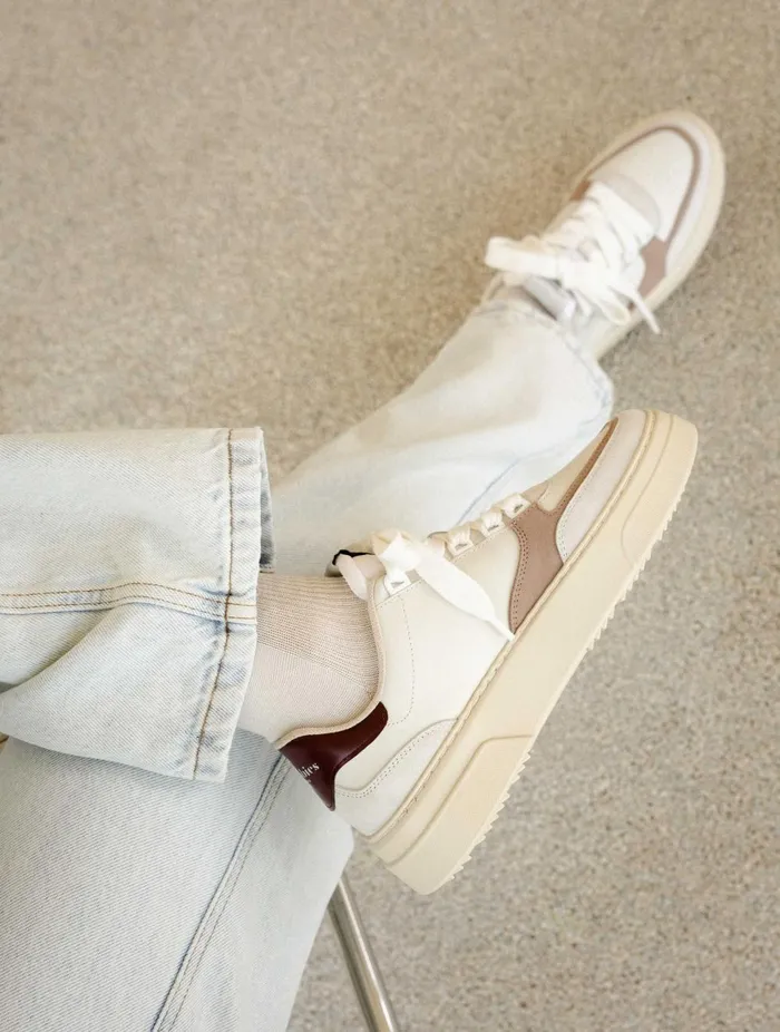 Avalon Off White and Morello Women Bobbies Sneakers