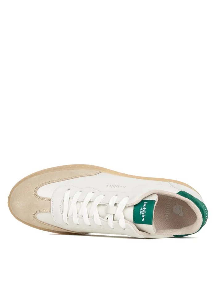 Bahia Off White and Imperial Green Women Bobbies Sneakers