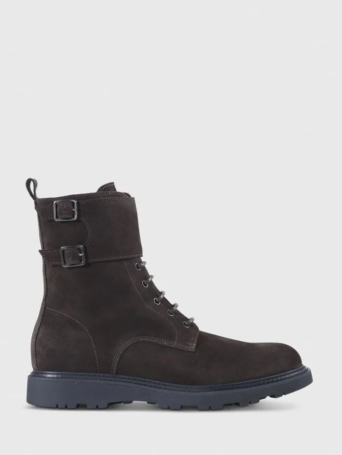 Barton Suede LaceUp Boot Dark Brown Men Paul Stuart Boots