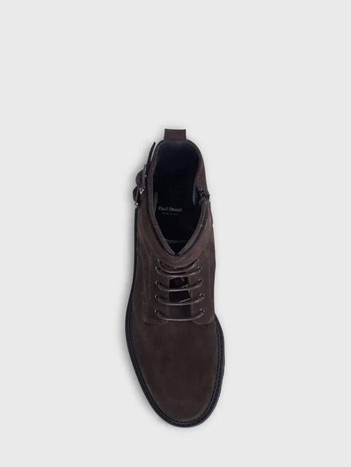 Barton Suede LaceUp Boot Dark Brown Men Paul Stuart Boots