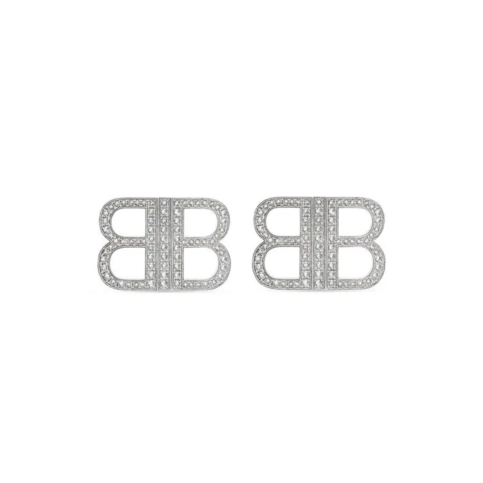 Bb 20 Earrings In Silver Women Balenciaga Jewelry