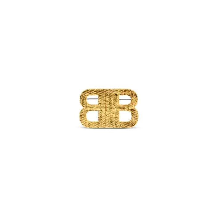 Bb 20 Textured Brooch In Gold Women Balenciaga Jewelry