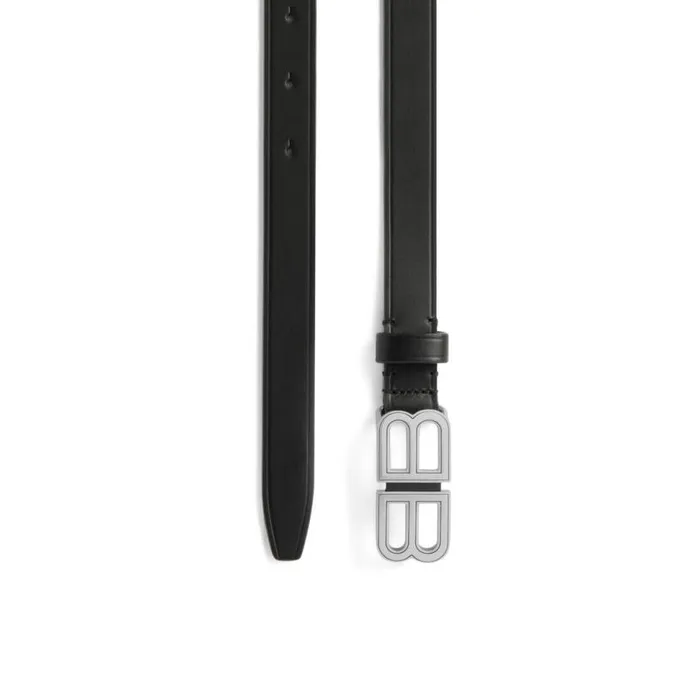 Bb Hourglass Thin Belt In Black Women Balenciaga Belts