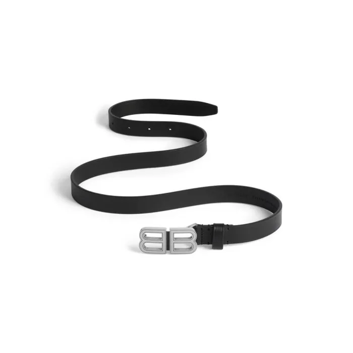 Bb Hourglass Thin Belt In Black Women Balenciaga Belts