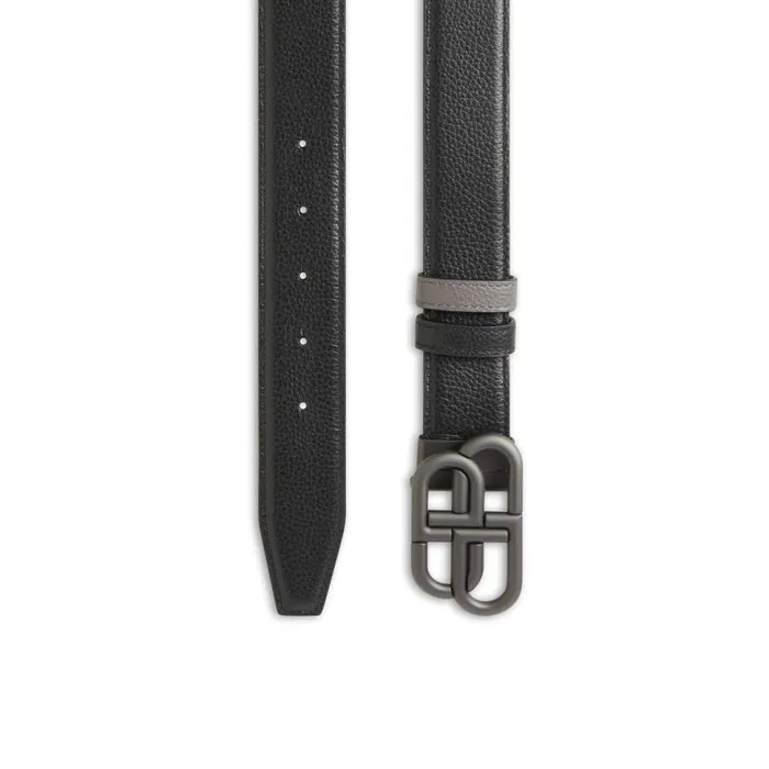 Bb Reversible Belt In Blackdark Grey Men Balenciaga Belts