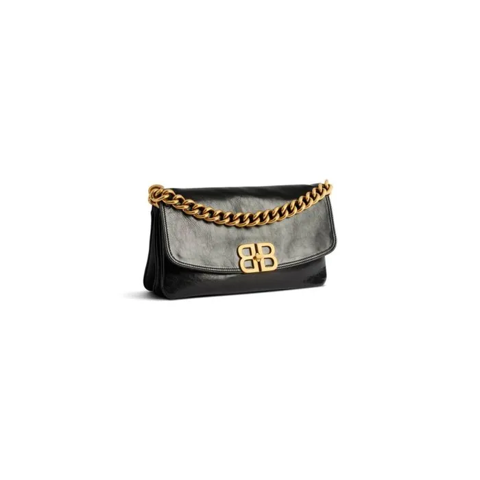 Bb Soft Medium Flap Bag In Black WomenMen Balenciaga Shoulder Bags