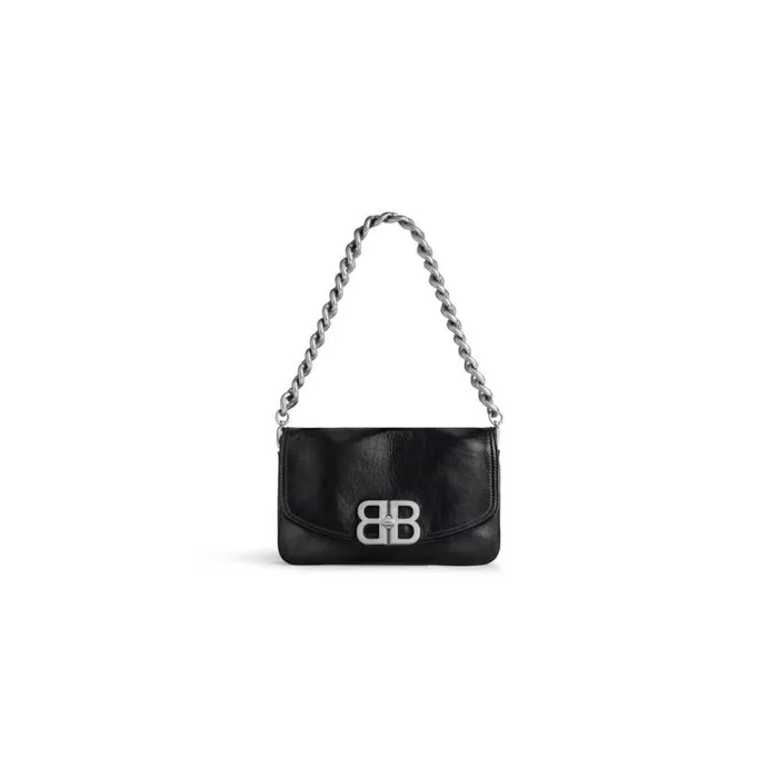 Bb Soft Small Flap Bag In Black WomenMen Balenciaga Shoulder Bags