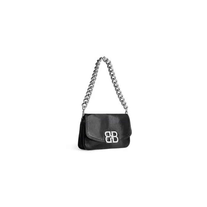 Bb Soft Small Flap Bag In Black WomenMen Balenciaga Shoulder Bags
