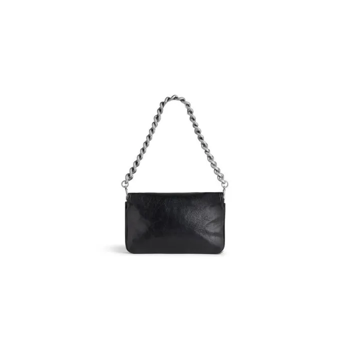 Bb Soft Small Flap Bag In Black WomenMen Balenciaga Shoulder Bags