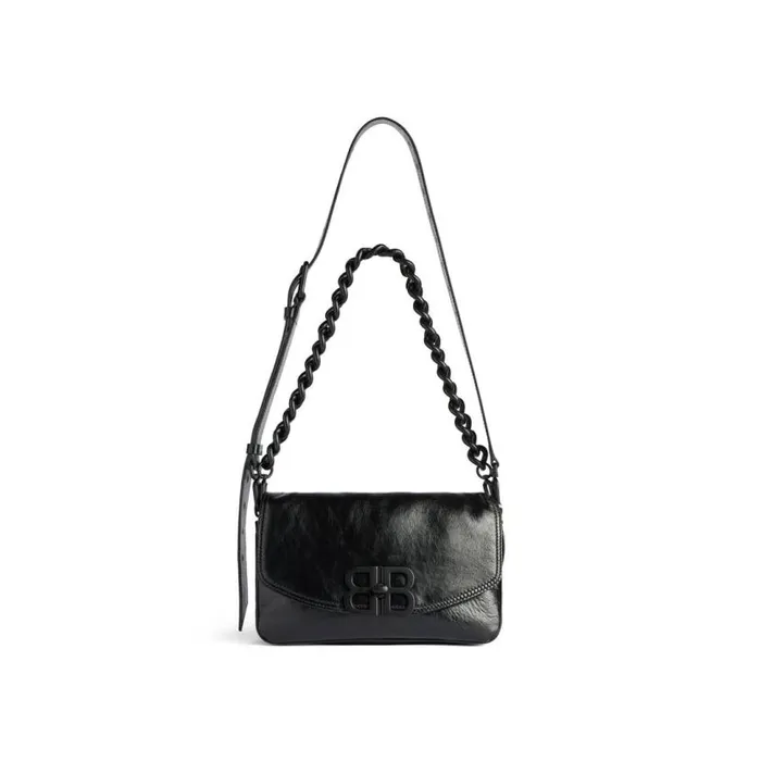 Bb Soft Small Flap Bag In Black WomenMen Balenciaga Shoulder Bags