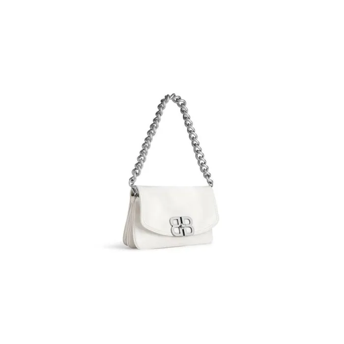 Bb Soft Small Flap Bag In Optic White Women Balenciaga Shoulder Bags